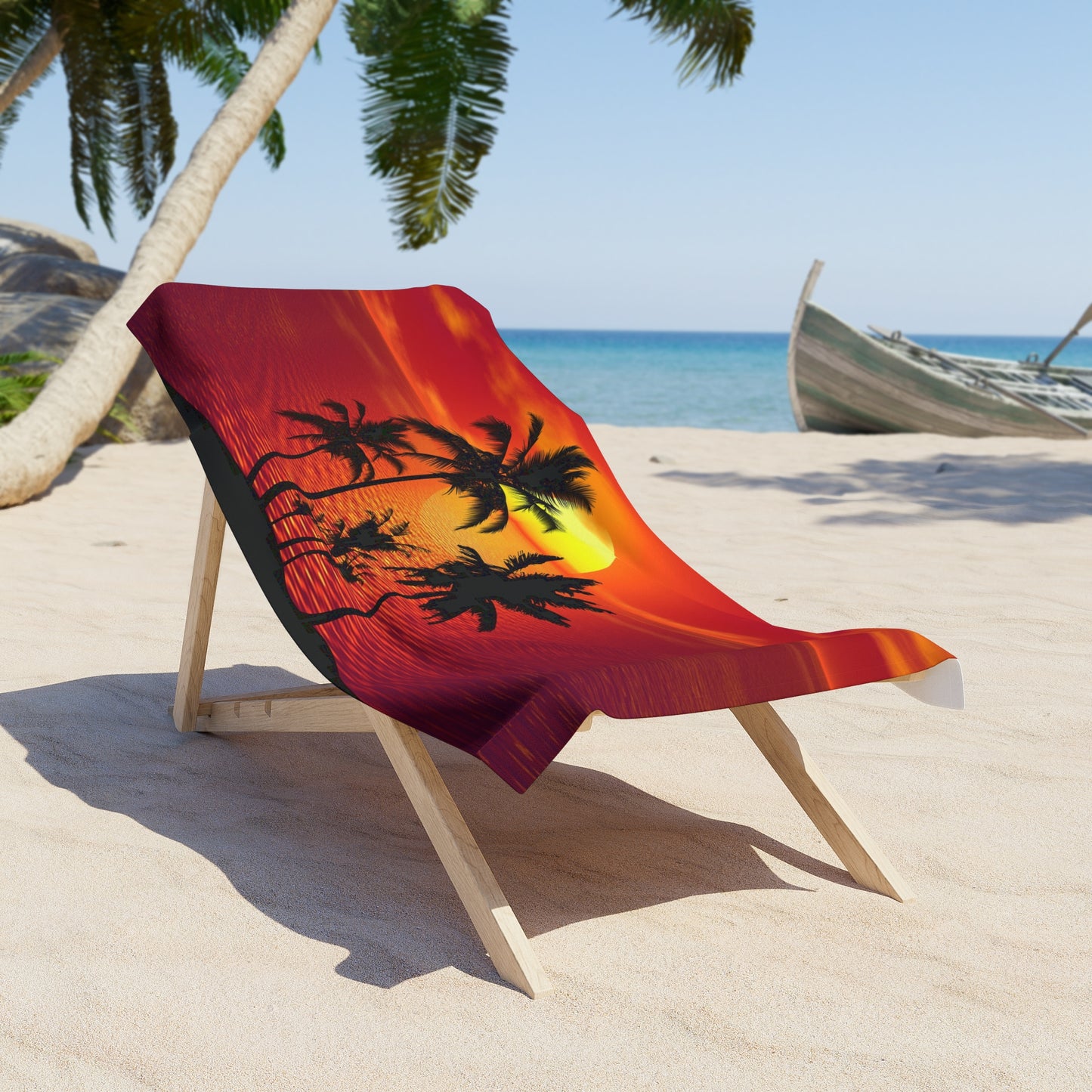 Tropical Sunset Beach Towel - Perfect for Summer Relaxation & Vacations