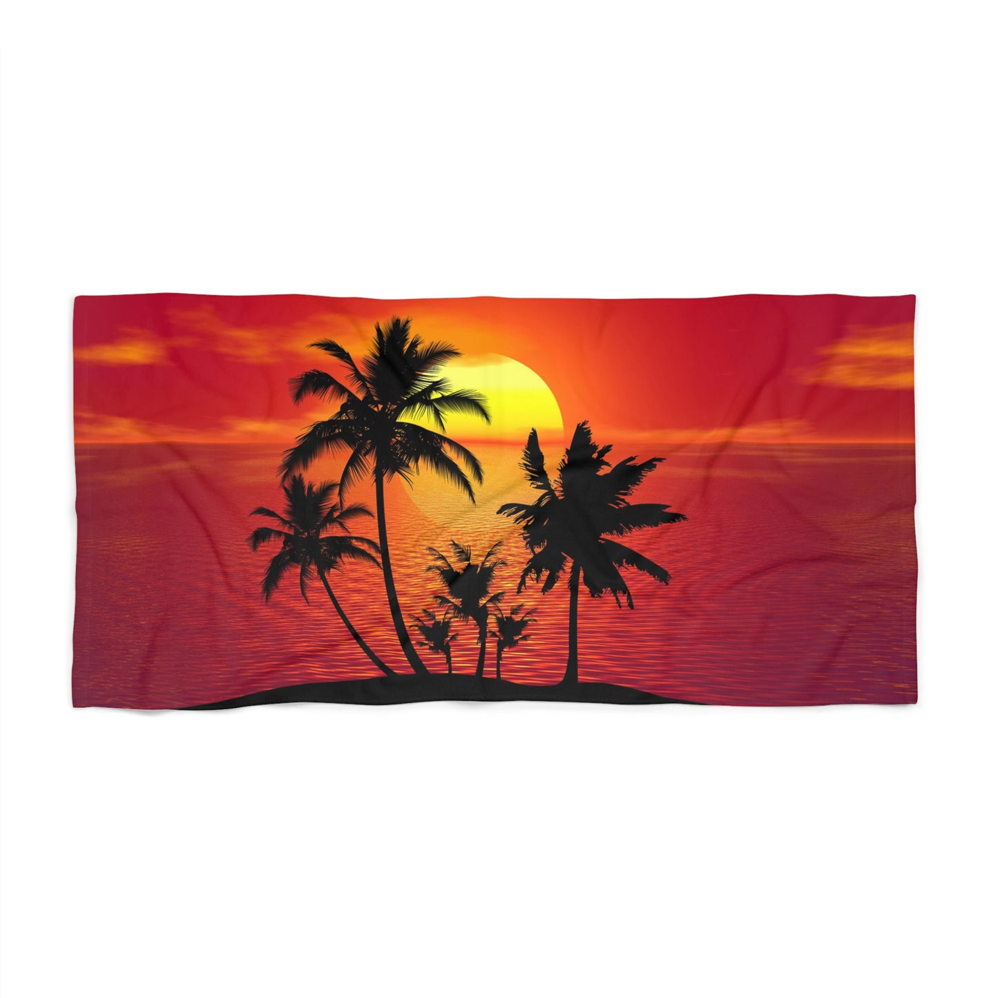 Tropical Sunset Beach Towel - Perfect for Summer Relaxation & Vacations